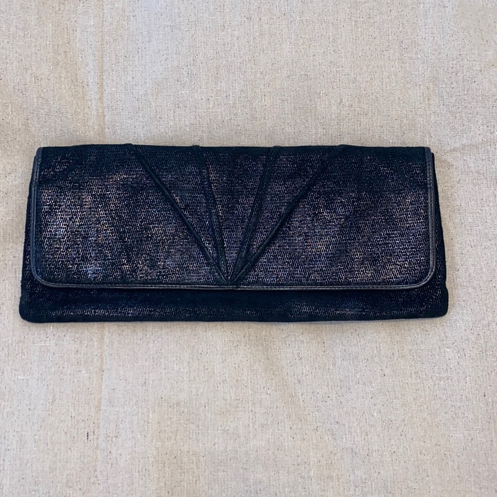 LODIS Black with iridescent sparkle handbag clutch